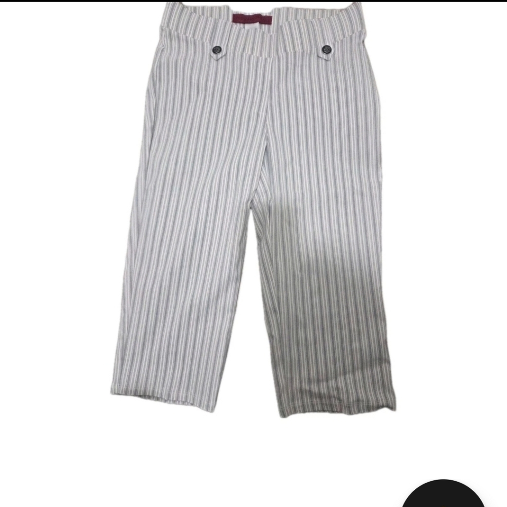 Scarlett White and Navy Striped Pull-On Pants